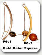 Gold Berimbau Pendant Square